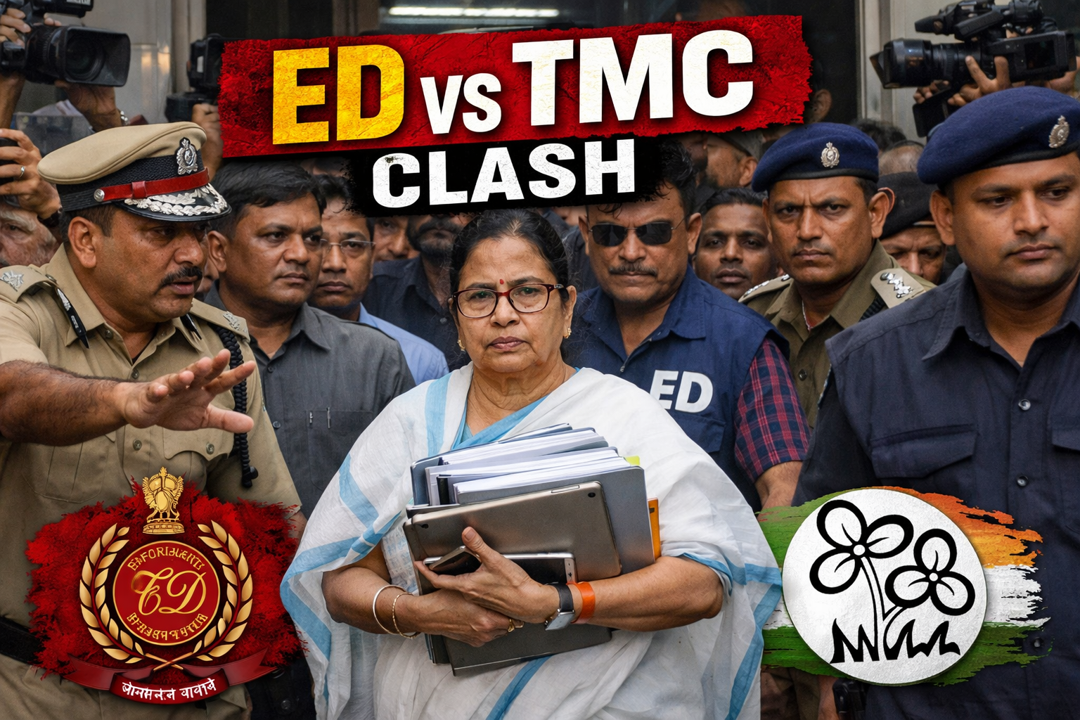 ED–TMC Clash: Mamata Banerjee Accused of Interfering in I-PAC Raid